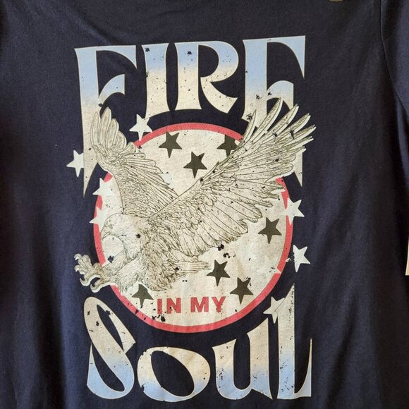 Wound Up Women's "Fire In My Soul" Graphic T-Shirt XXL Navy Blue - Picture 2 of 6